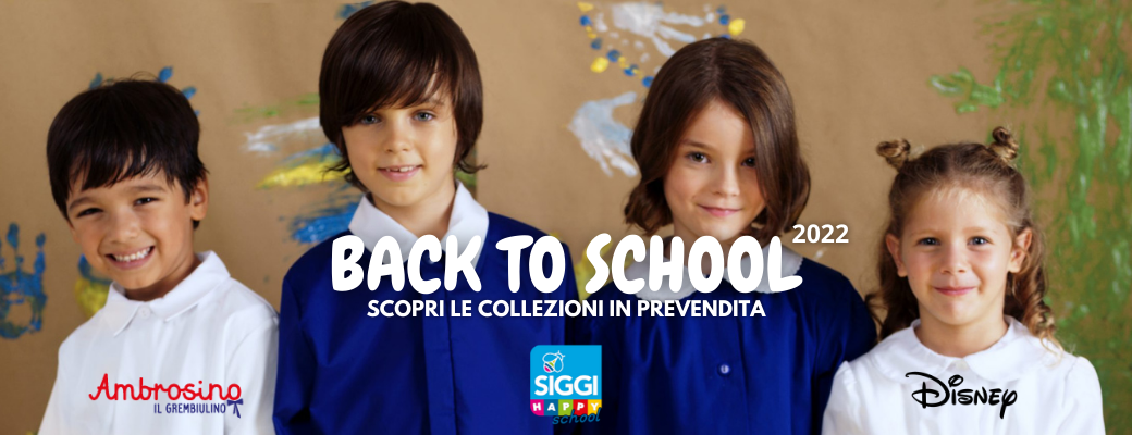 BACK TO SCHOOL - Grembiuli scuola asilo elementare 2022 SIGGI e AMBROSINO